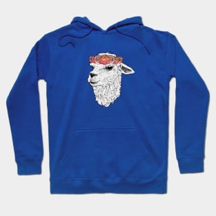 Floral Crown Llama Alpaca Hoodie